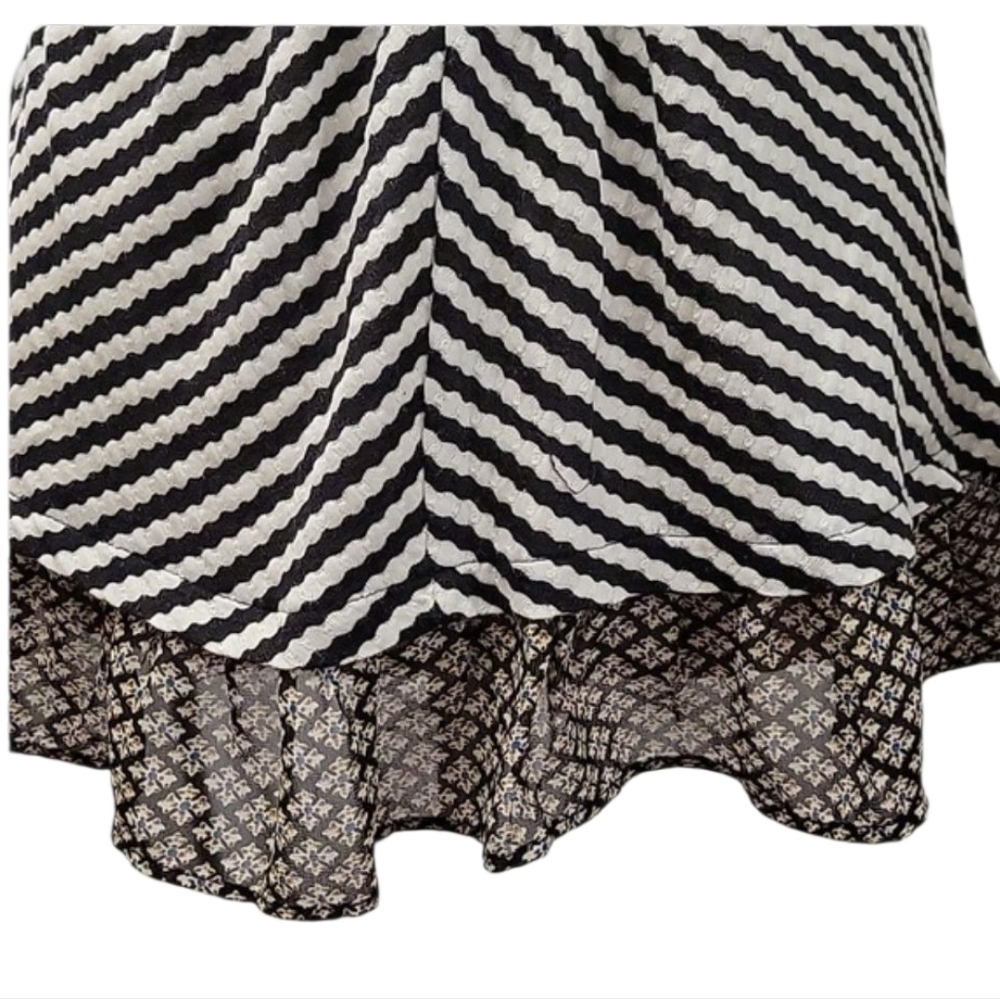 One September Anthroplogie Elegant Black and White Striped Blouse - Picture 5 of 7